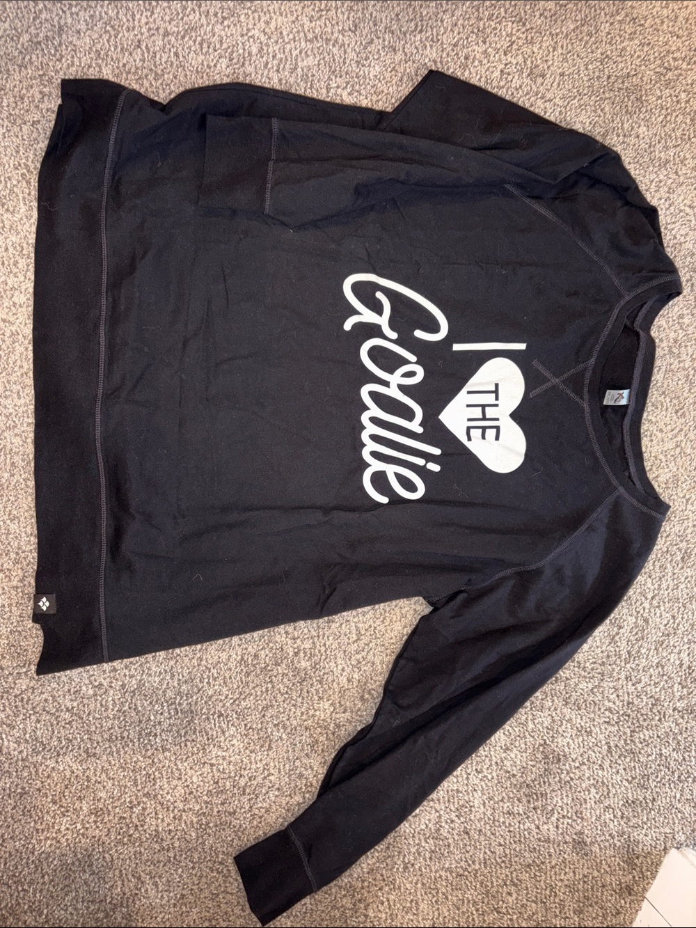 koi Black Crewneck Sweatshirt with White 'I Love the Goodie' Graphic